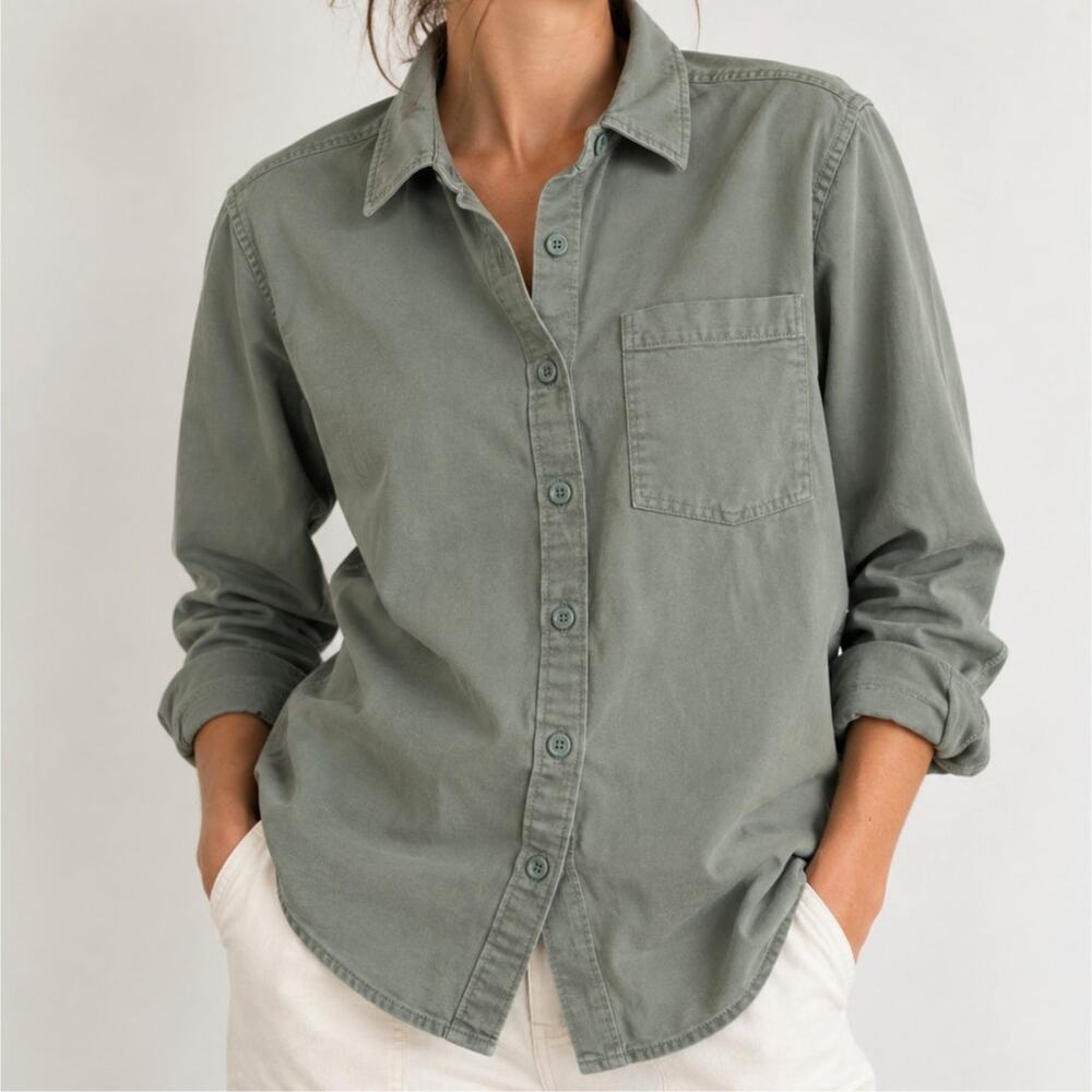 Topo Designs Women’s Seafoam Green Button Down Shirt Large Outdoor Utility
